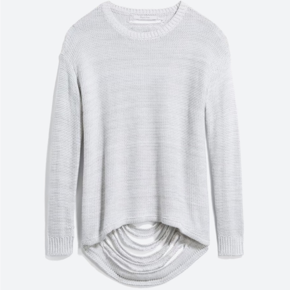 Harper Lane Olie Distressed Back Cotton Blend Sweater